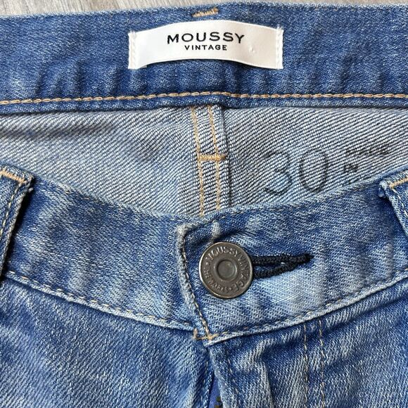 MOUSSY VINTAGE Diana Skinny Jeans Women's Size 30 Light Blue Wash Raw Hem - Picture 8 of 13